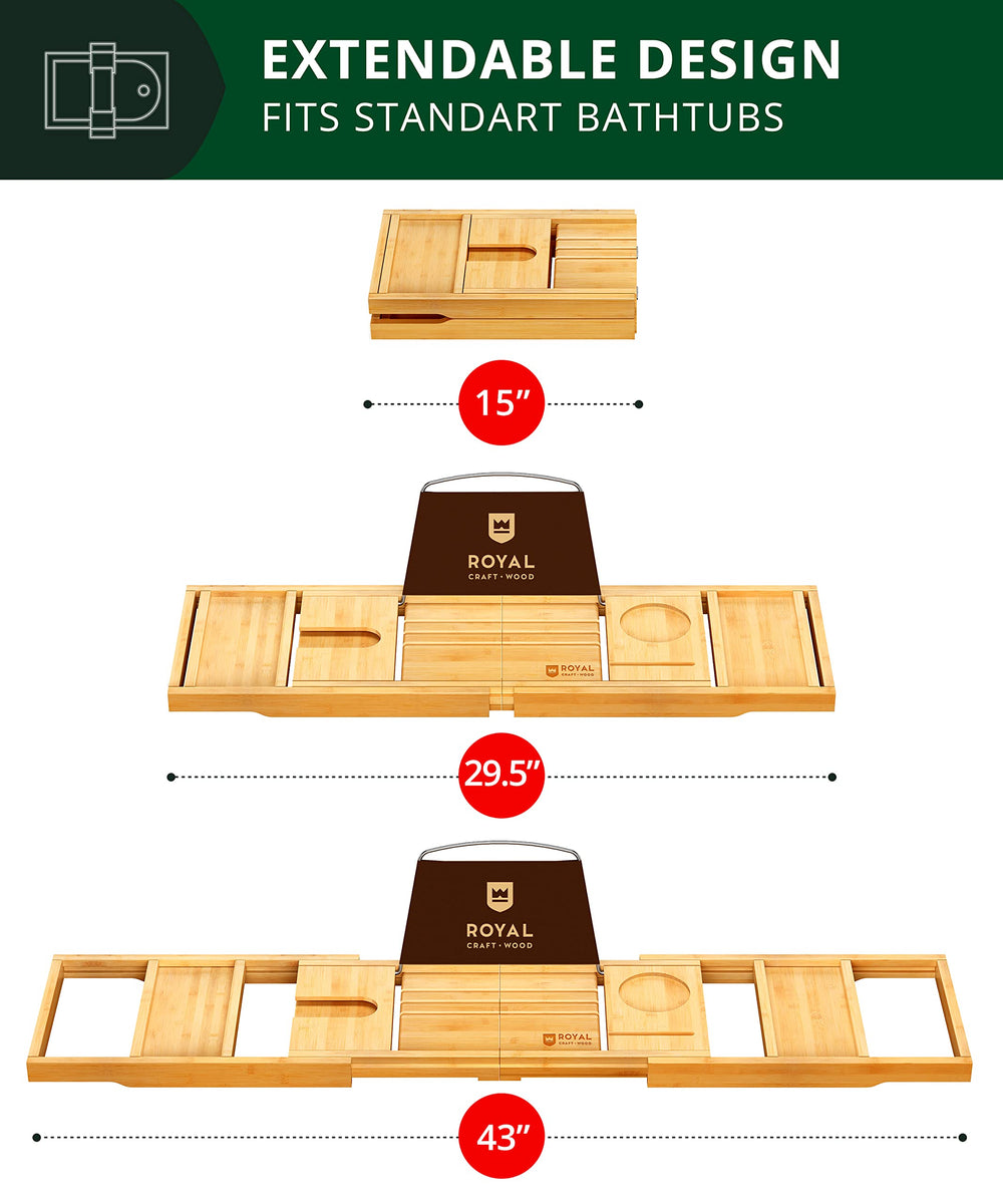 ROYAL CRAFT WOOD bandeja sosteniendo libro, comodidad para leer en la bañera