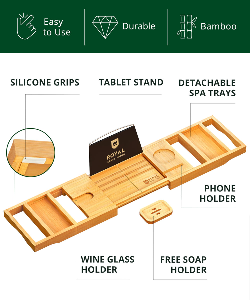 ROYAL CRAFT WOOD ranura para tablet y móvil, sujeta dispositivos de forma segura