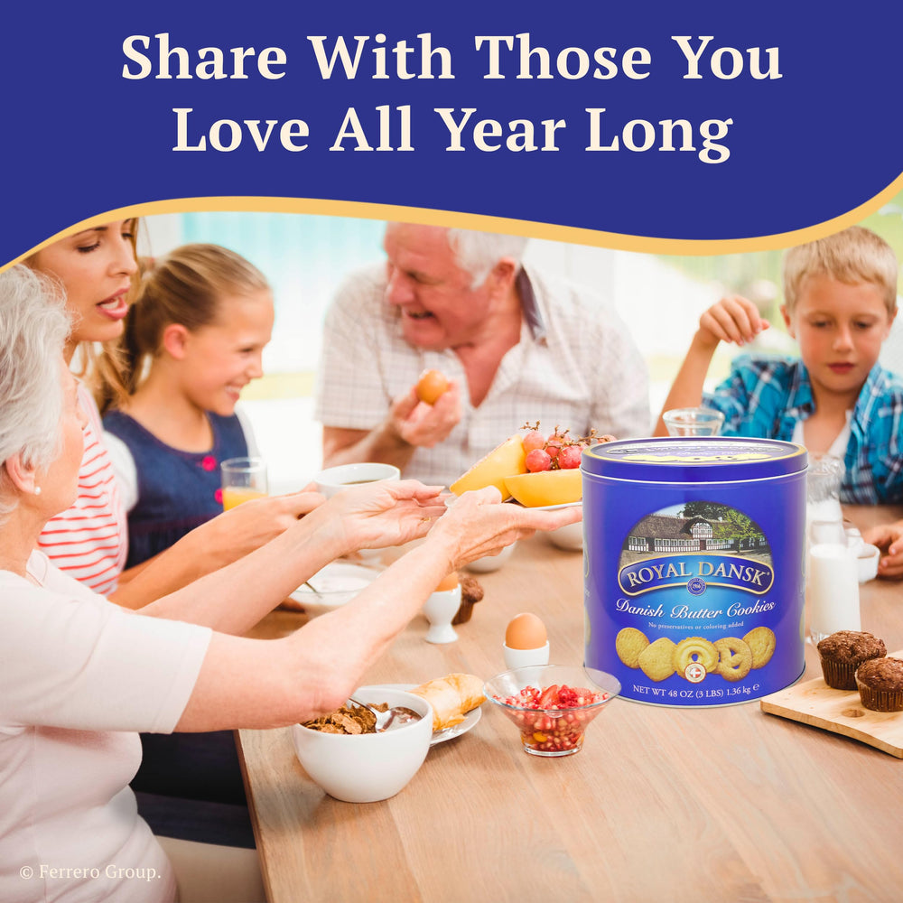 Royal Dansk surtido mostrando las diferentes formas y sabores