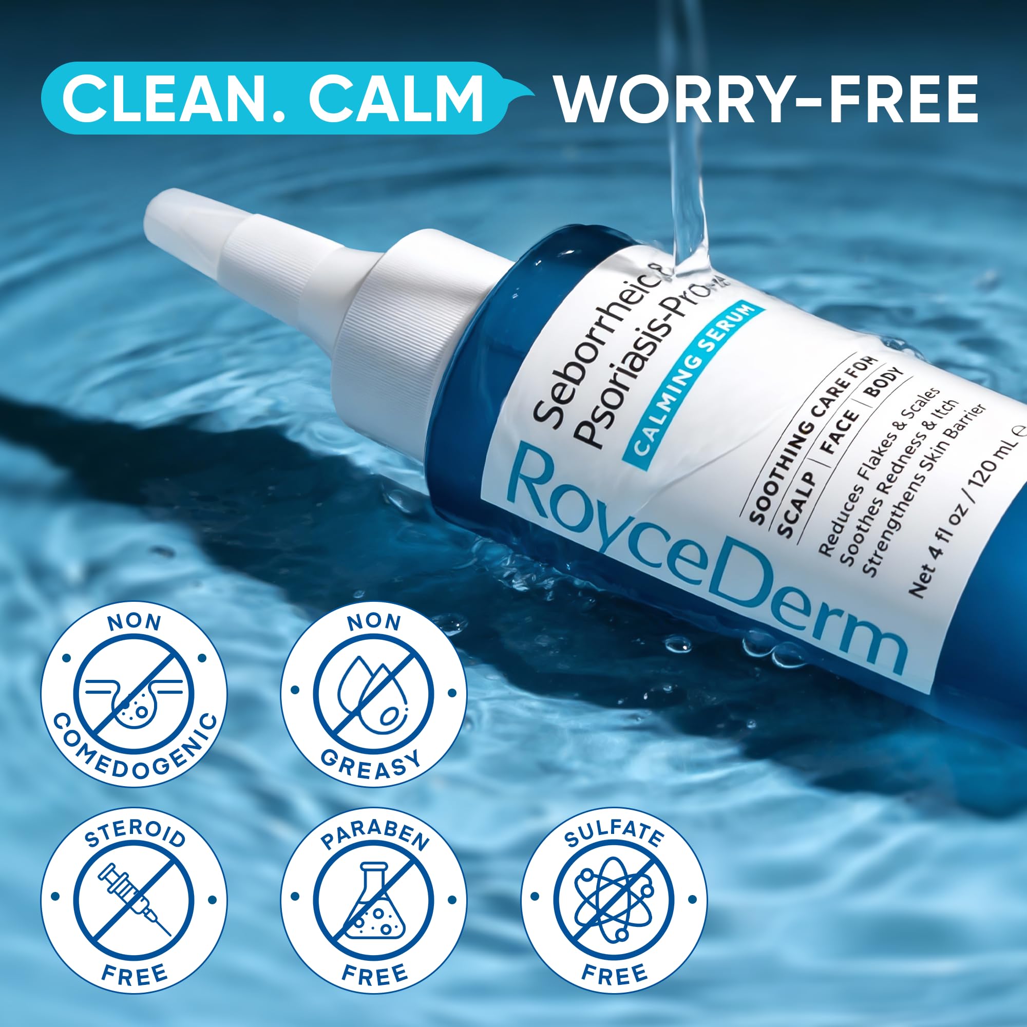 Roycederm primer plano de ceramidas que apoyan hidratación