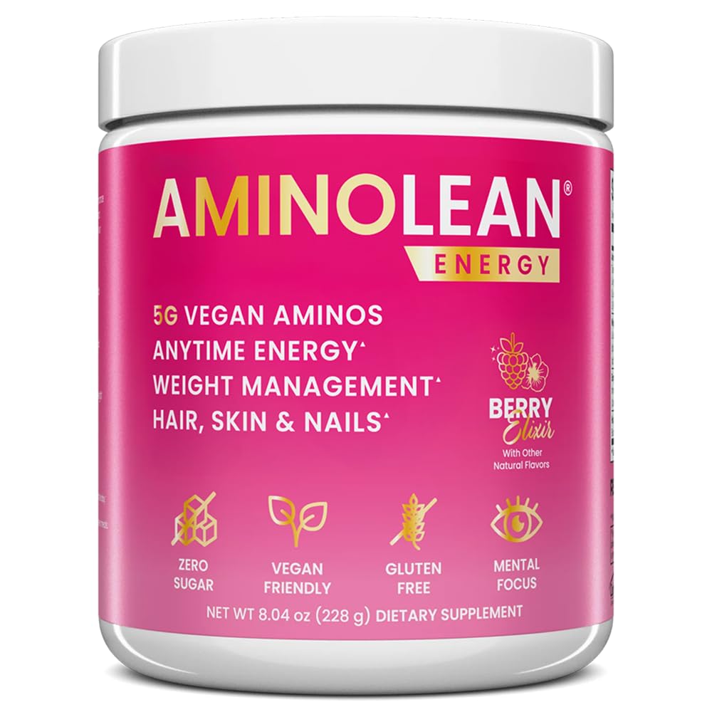 RSP NUTRITION AminoLean frasco frontal mostrando la marca y formato, energía limpia