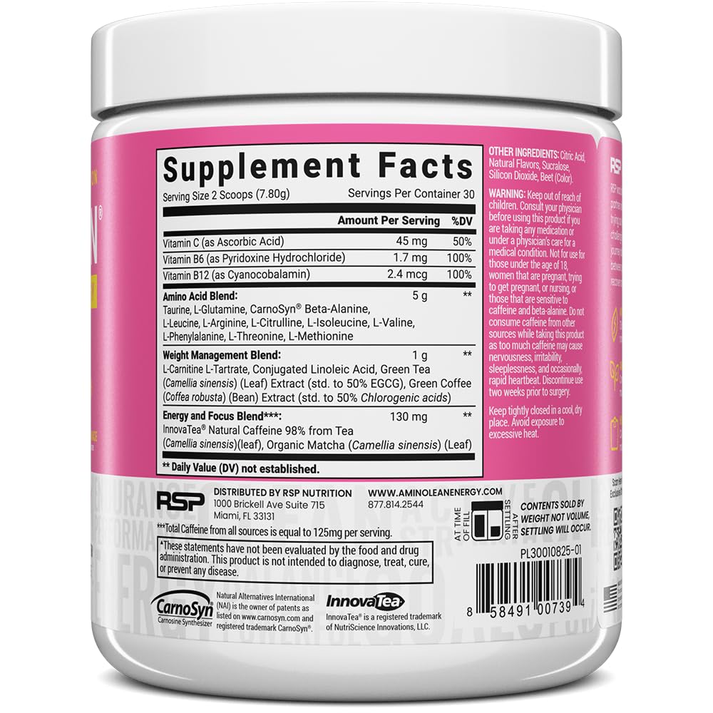 RSP NUTRITION dosificador con polvo AminoLean para medir porciones exactas