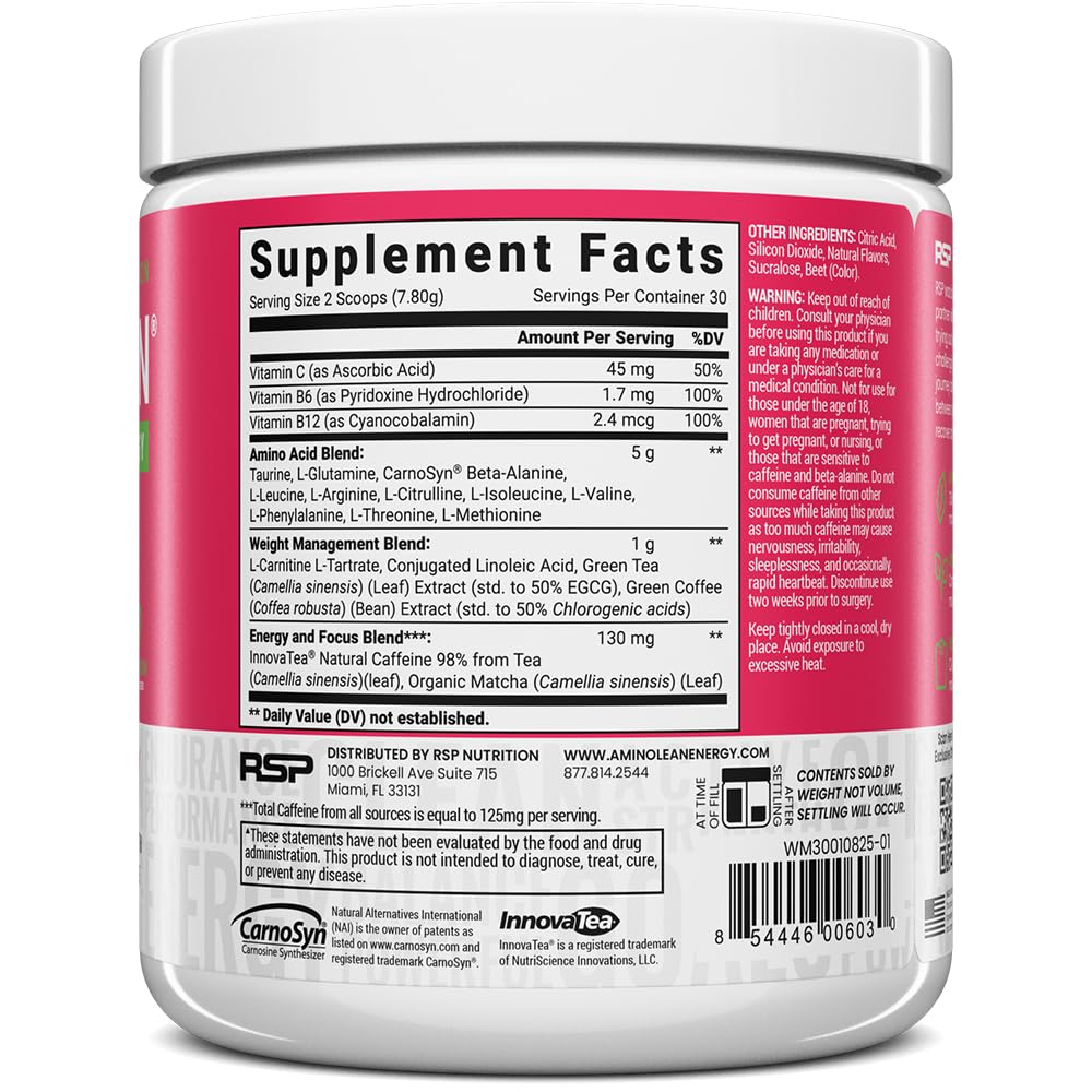 RSP NUTRITION scoop beside scale showing serving size and measurements