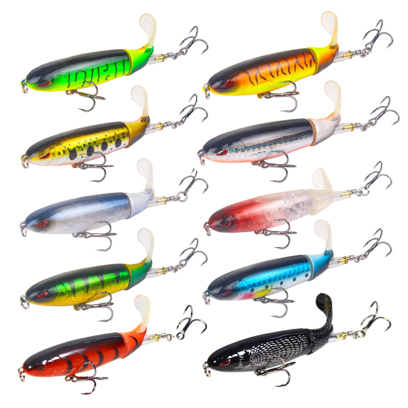 RTGSE vista frontal del empaque con 10 señuelos listos para pesca