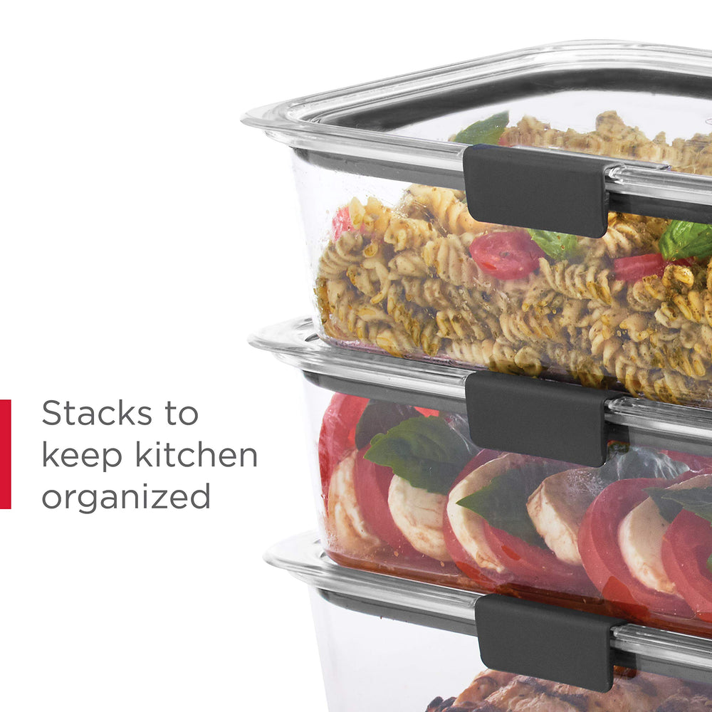 Rubbermaid Brilliance envase grande 9.6 cup junto a utensilios, beneficio: claro indicador de tamaño