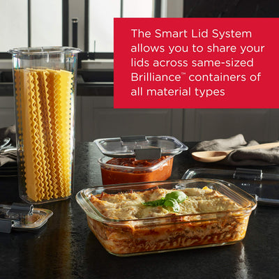 Rubbermaid Brilliance glass base in oven demonstrating high-heat capability