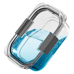 Rubbermaid stacked containers side view highlighting space-saving stackability for organized storage