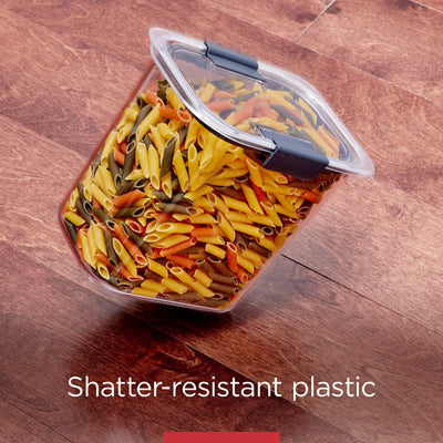 Rubbermaid Brilliance stacked in pantry saving shelf space and improving organization