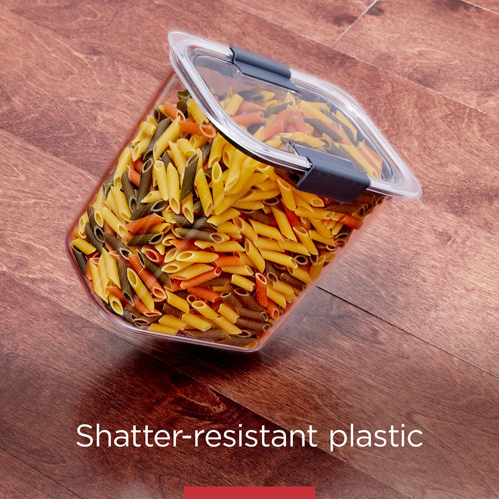 Rubbermaid Brilliance stacked in pantry saving shelf space and improving organization