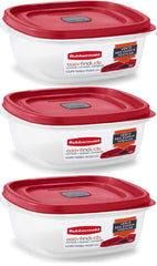 Rubbermaid pack tres recipientes frontales, orden y visibilidad