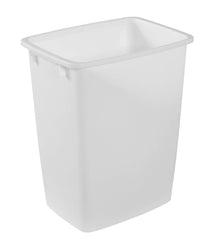 Rubbermaid frente del cubo blanco, aspecto resistente y compacto