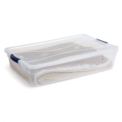 Rubbermaid recessed lid top view illustrating stable stacking benefit
