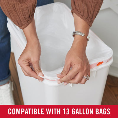 Rubbermaid with lid removed revealing roomy interior for simple cleaning and refills