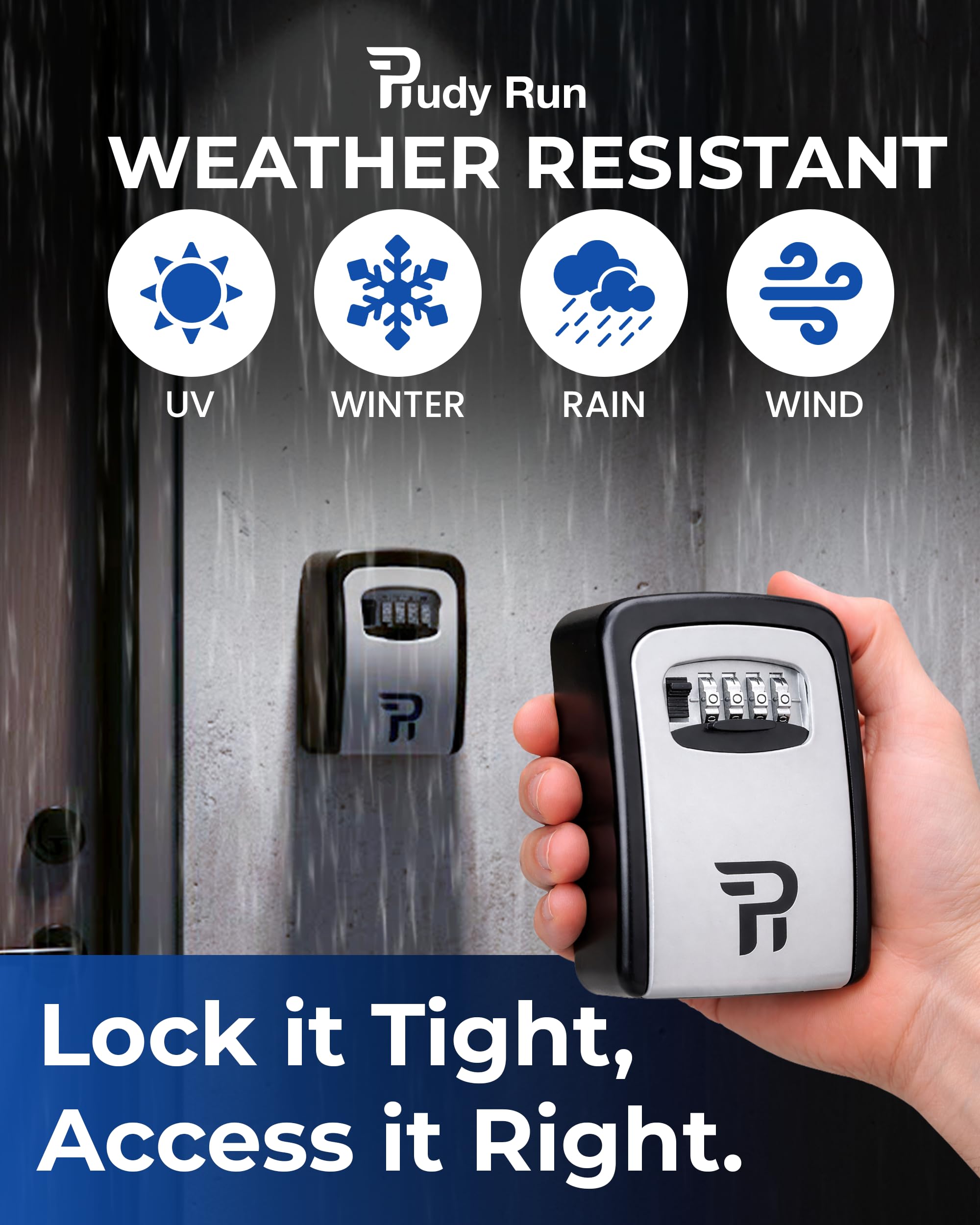 RUDY RUN lockbox at a home doorway showing convenient guest access