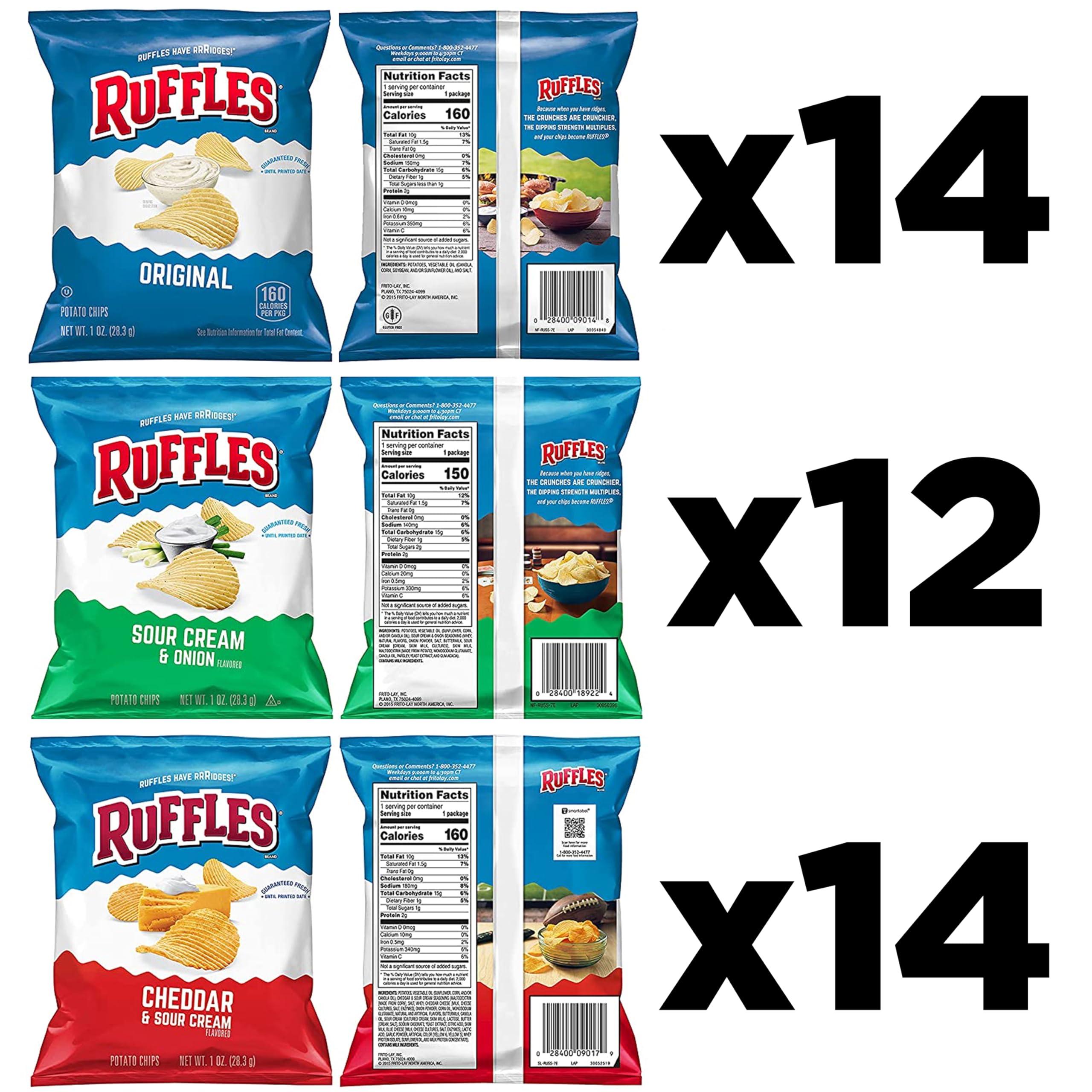 Ruffles Original single bag close-up emphasizing brand and portable snackability