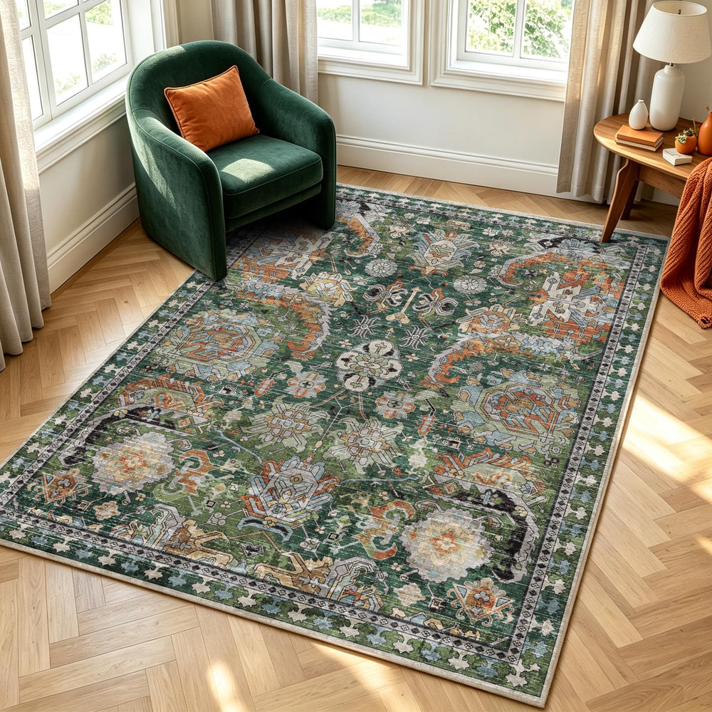 RUGSURE styled in living room adding warmth and defining seating area