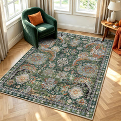 RUGSURE styled in living room adding warmth and defining seating area