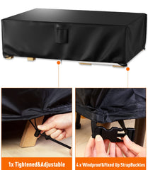 Ruimoy straps and buckles securing cover, preventing wind lift benefit