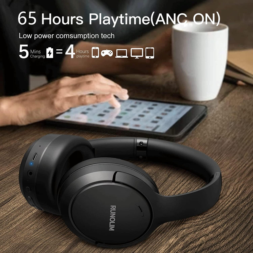 RUNOLIM auriculares plegados listos para guardar, portabilidad y ahorro espacio