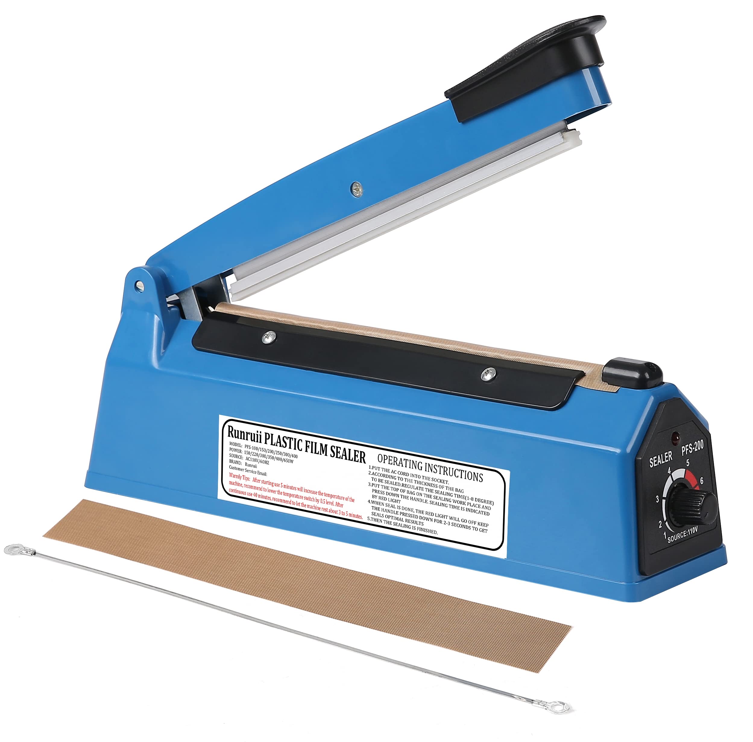 runruii front view 12-inch sealer showing controls for quick setup and reliable sealing