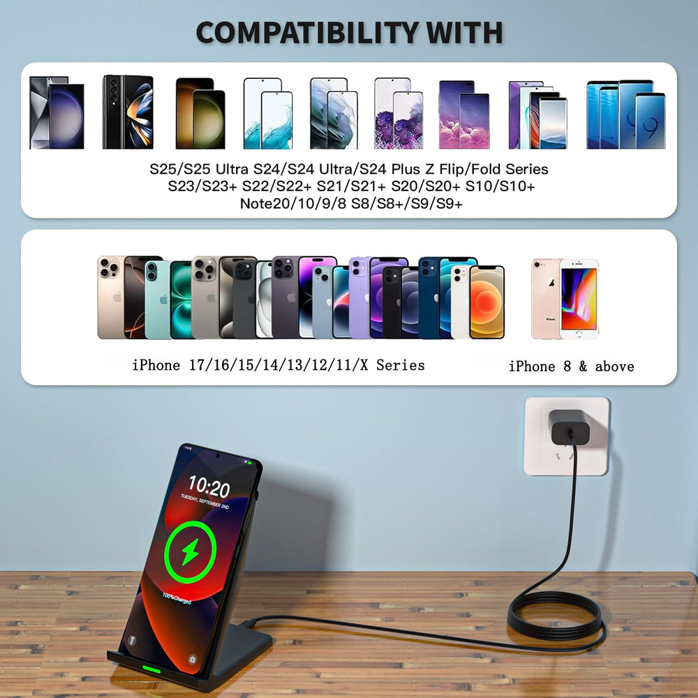 Rvelon charging a phone in landscape mode demonstrating hands-free video watching while charging