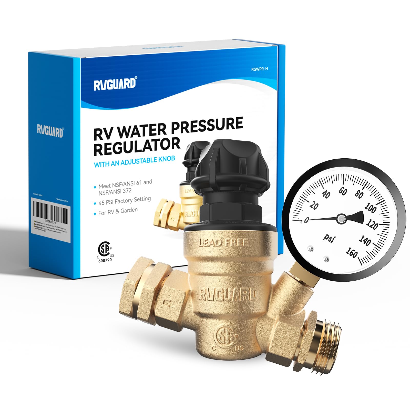 RVGUARD embalaje y etiqueta del producto, incluye certificaciones y especificaciones