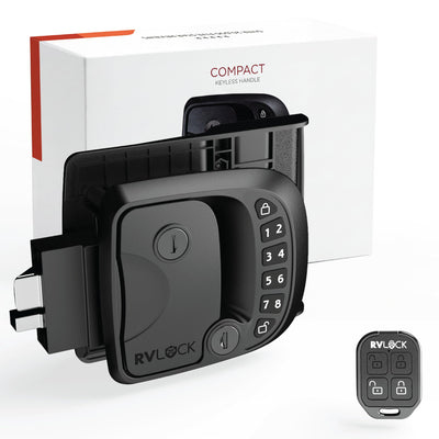 RVLock compact front view showing slim keypad and durable exterior for secure entry