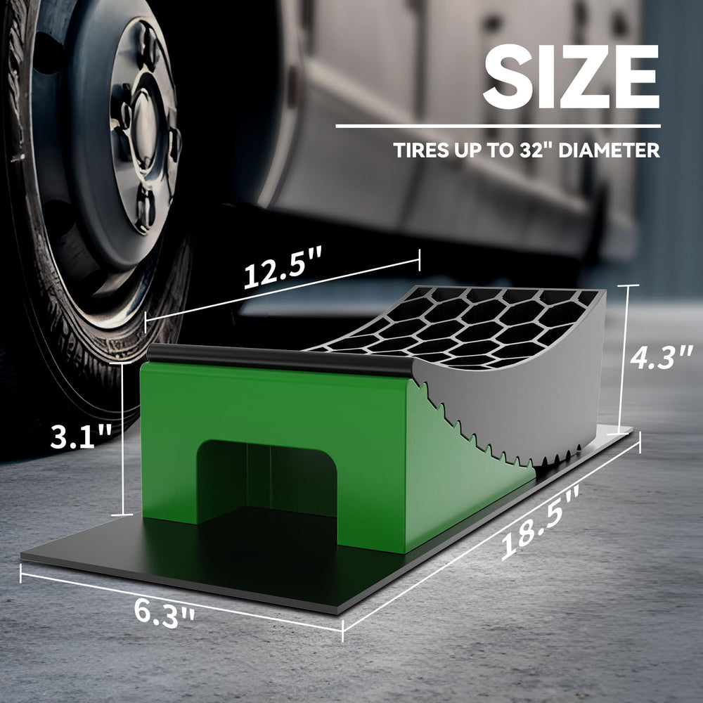 RVMATE calzo verde detalle de textura antideslizante para seguridad