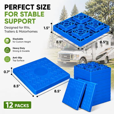 RVMATE blocks interlocking close-up highlighting secure stacked stability