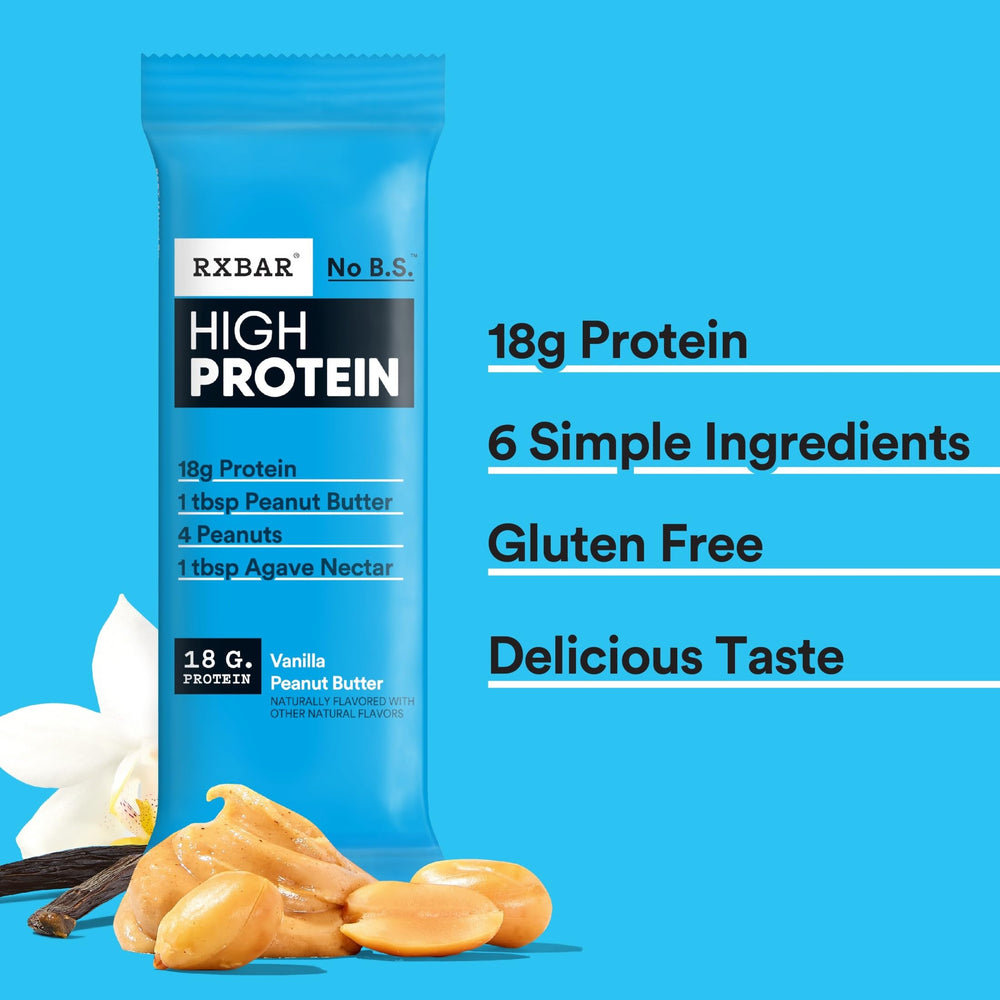 RXBAR corte de la barrita revelando interior proteico, evidencia 18 g proteína