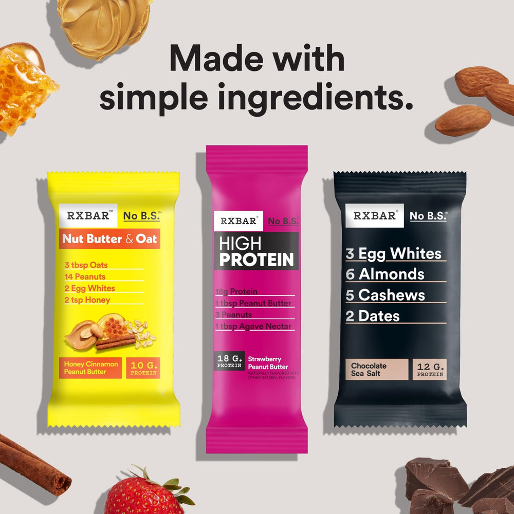 RXBAR barrita dentro de mochila en aventura, snack portátil y energético