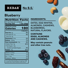 RXBAR barra Blueberry sin abrir lista para llevar y consumir sobre la marcha