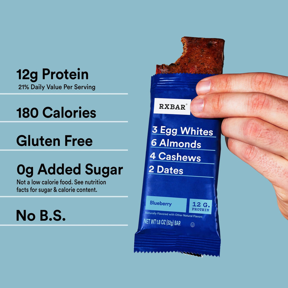 RXBAR primer plano de la textura crujiente y masticable que aporta saciedad
