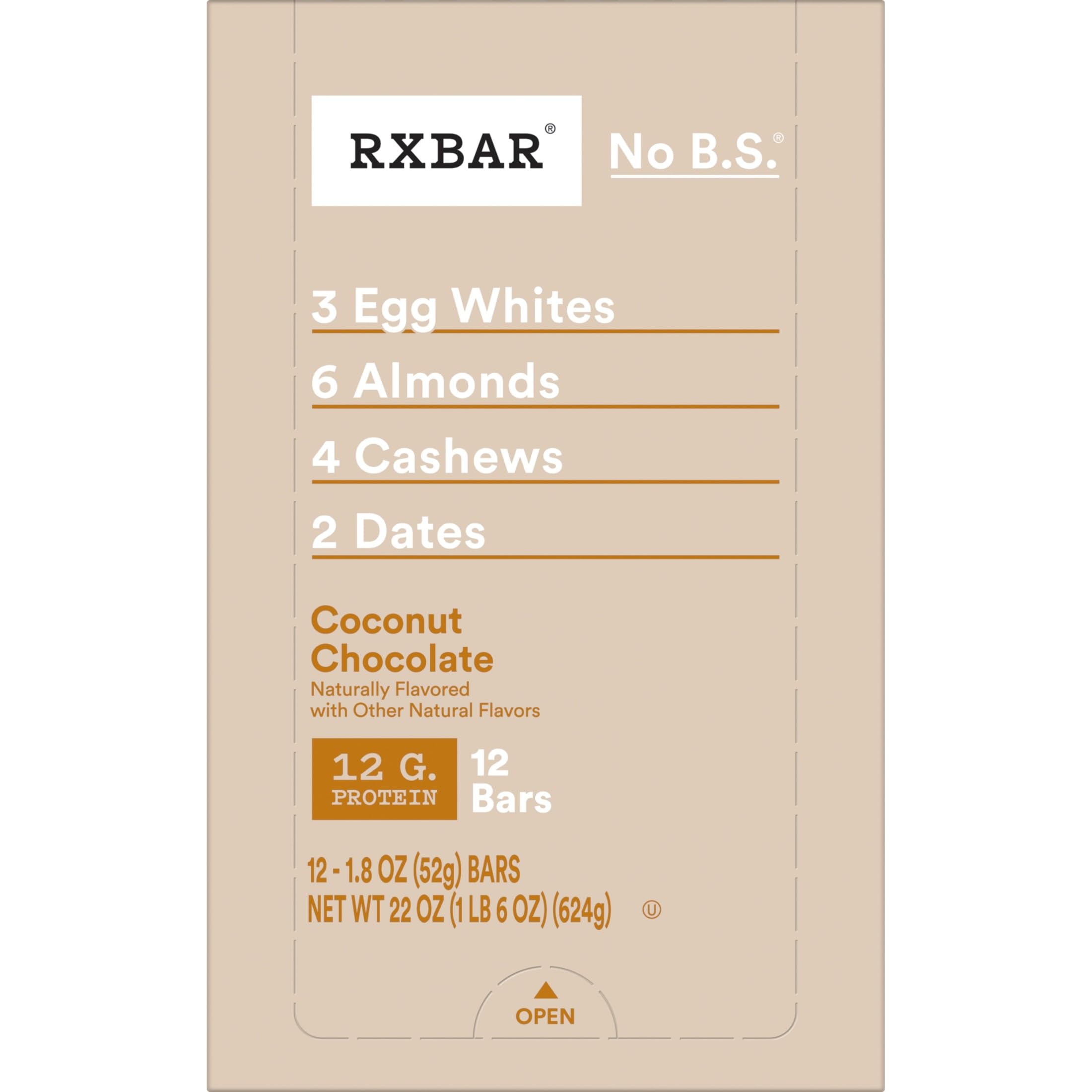 RXBAR corte interno mostrando nueces y mezcla, saciante y densa