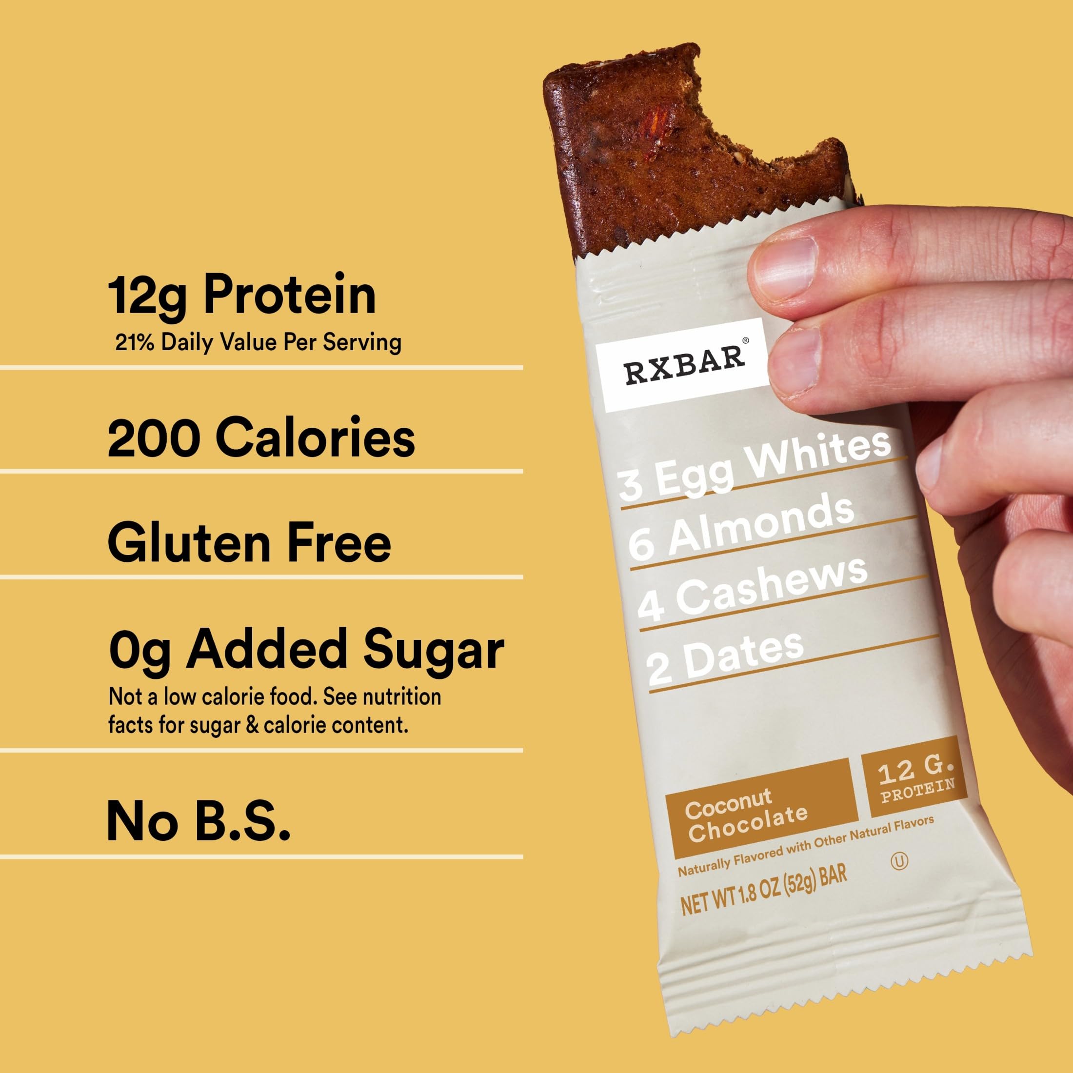 RXBAR ingredientes naturales: dátiles, almendras y anacardos visibles