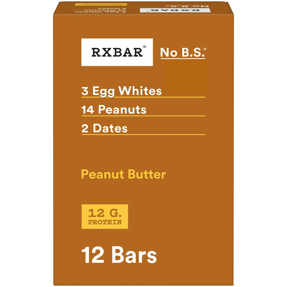 RXBAR frente de la caja mostrando 12 barras y conveniencia