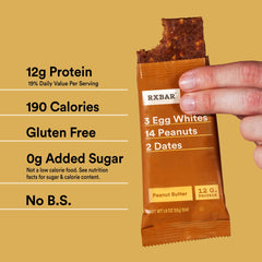 RXBAR primer plano de cacahuates crujientes ofreciendo sabor intenso