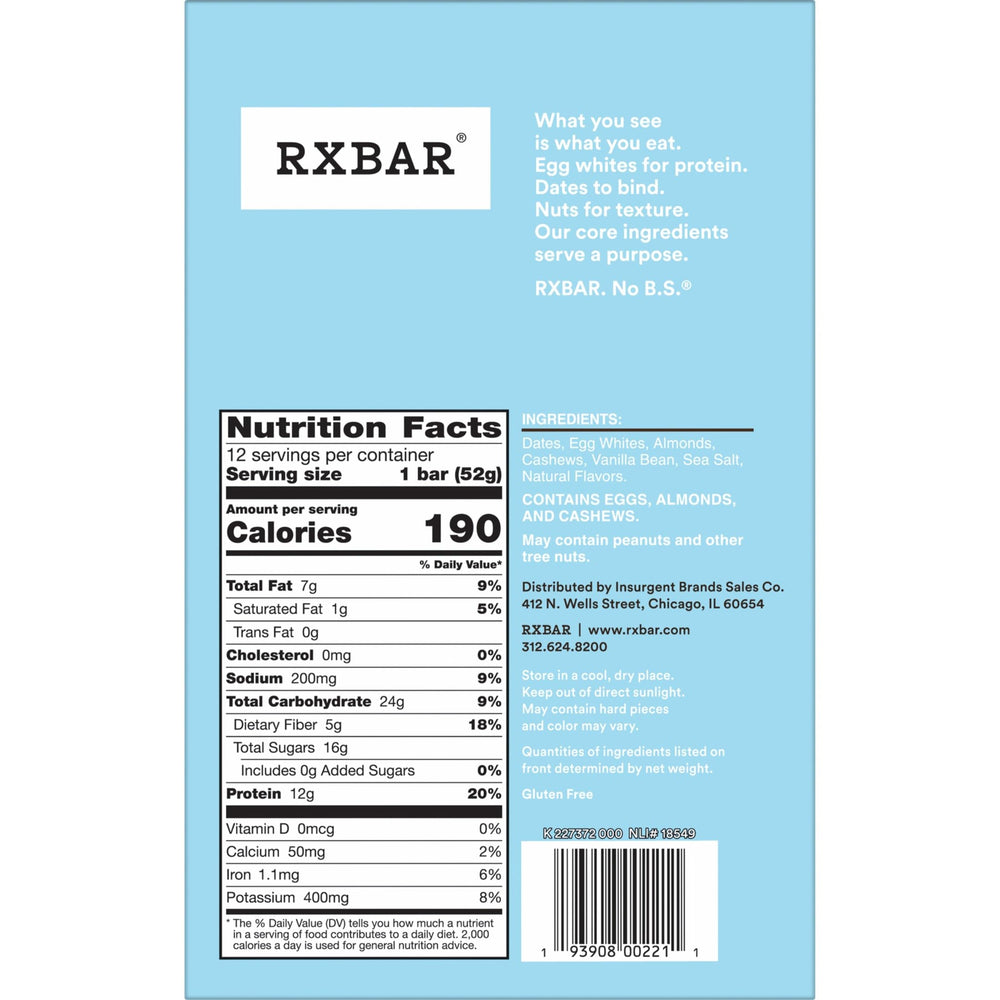 RXBAR barrita en mesa de desayuno acompañando café y fruta