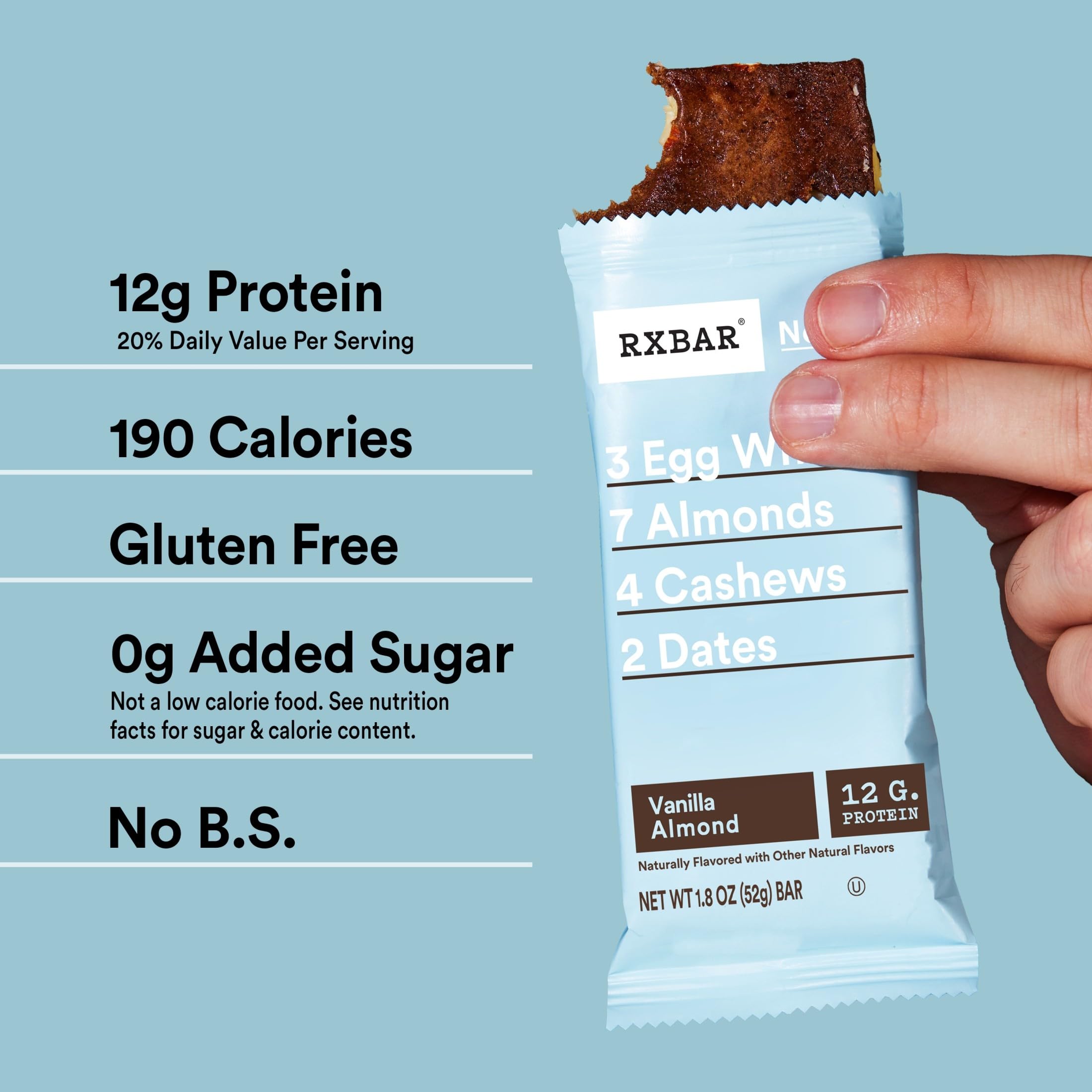 RXBAR primer plano del corte mostrando textura masticable