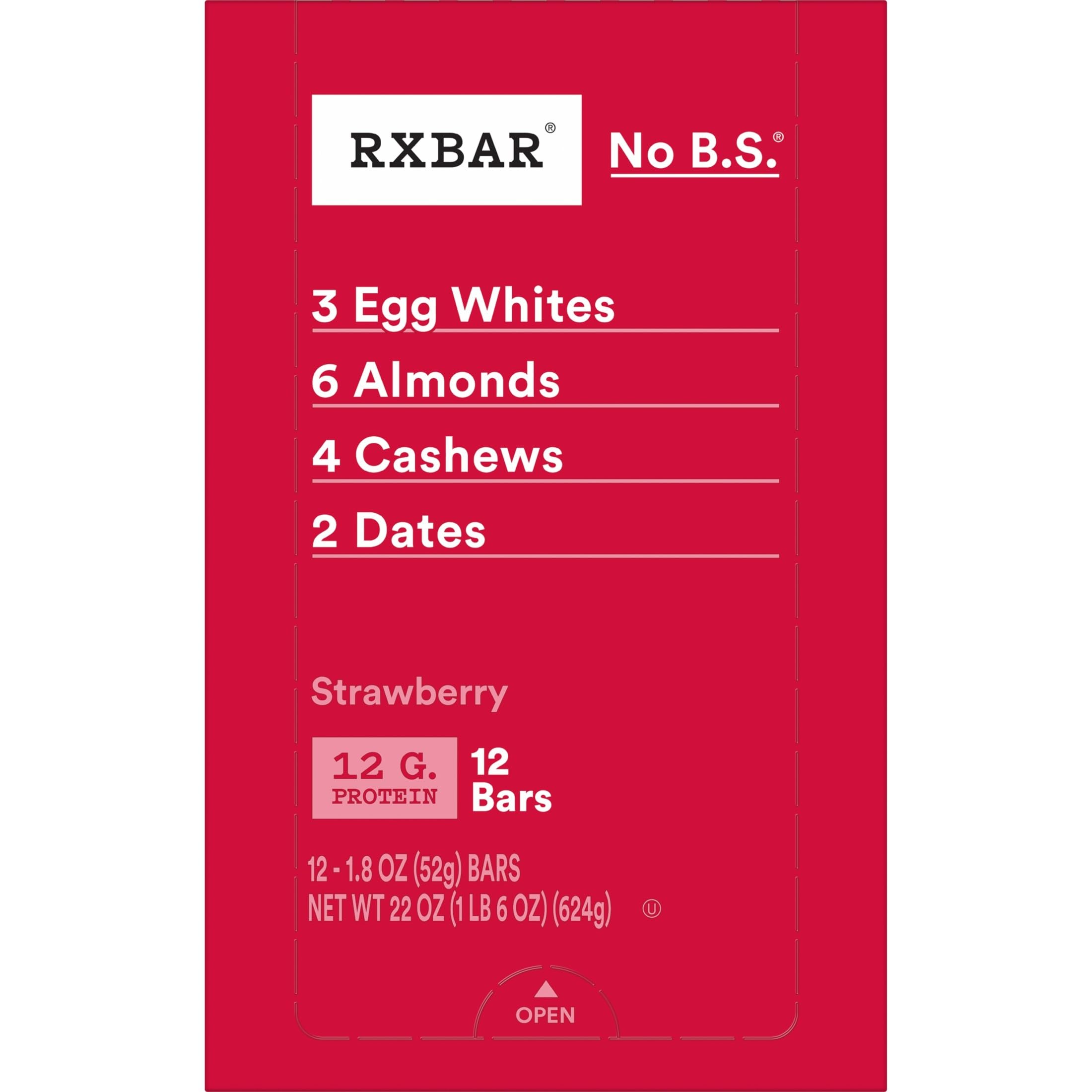 RXBAR etiqueta nutricional mostrando 12 g de proteína por porción