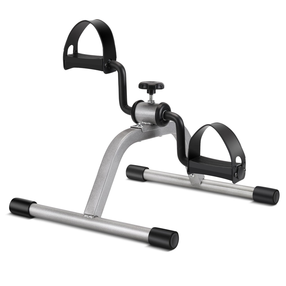 RYGEO front view of mini exercise bike showing compact frame and stability benefit