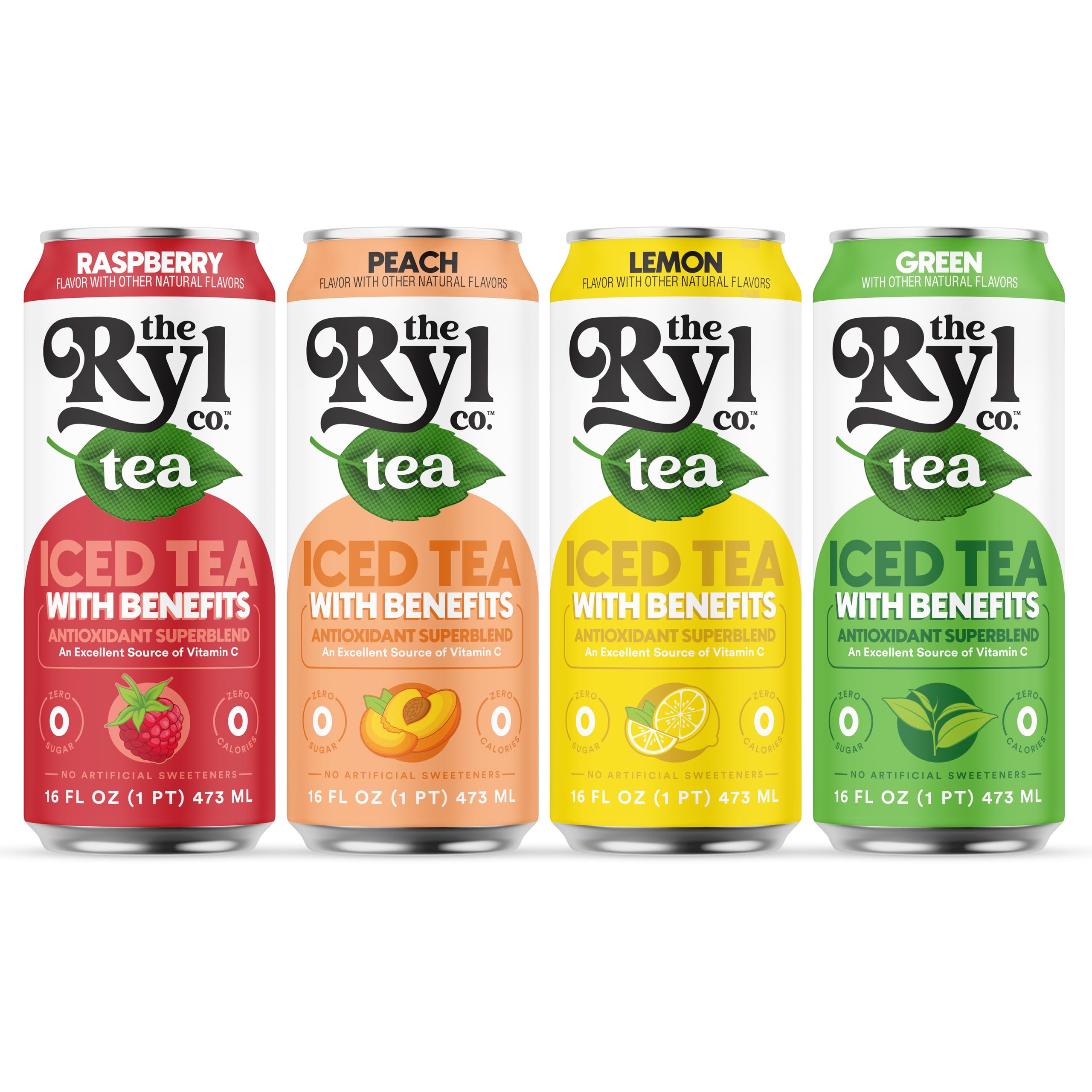 The Ryl Co cuatro latas alineadas mostrando variedad de sabores