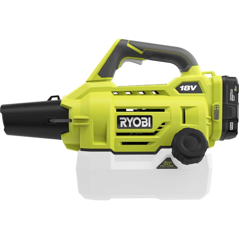 RYOBI P2850 vista lateral con batería ONE+ instalada para movilidad