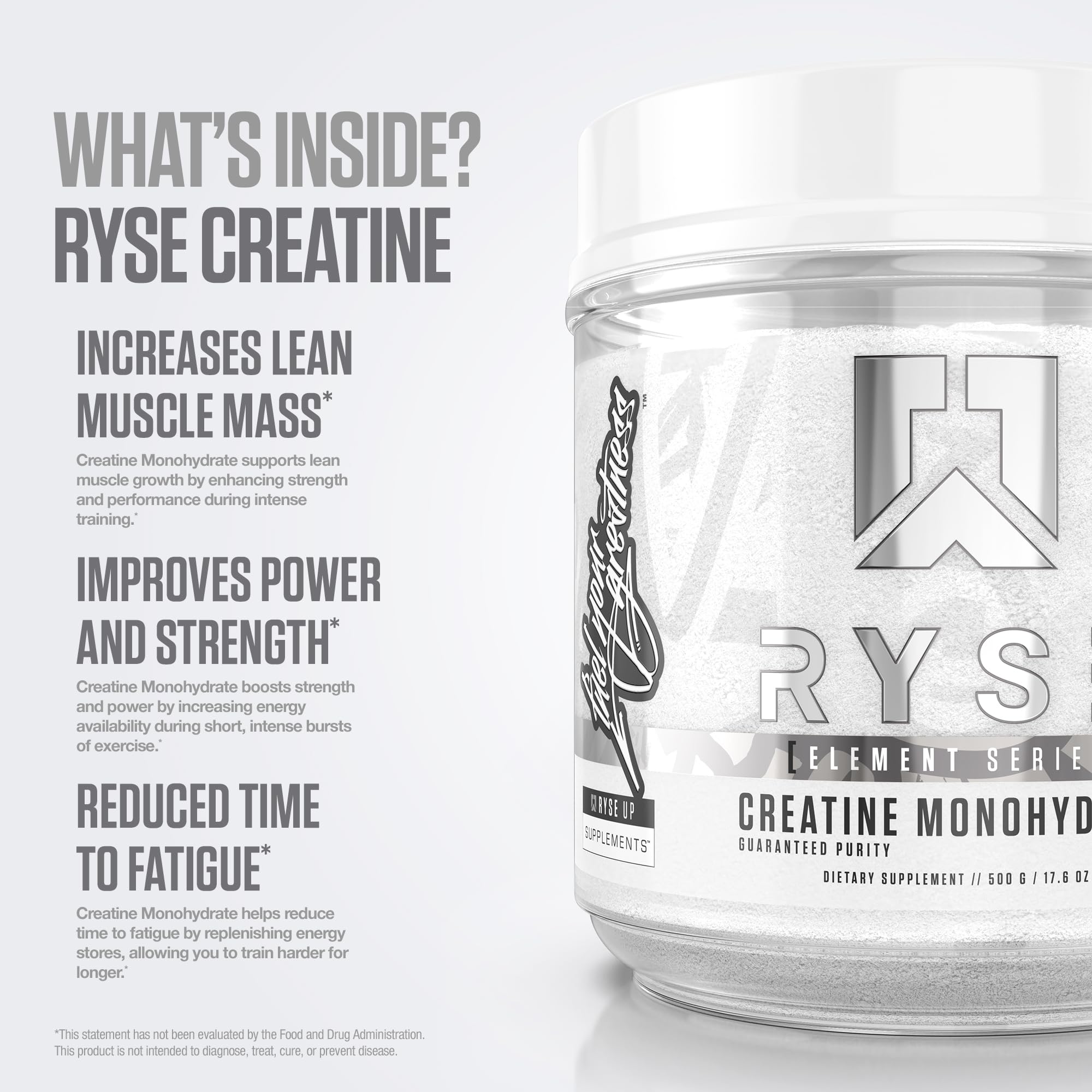 RYSE Up Supplements cucharada con porción exacta para dosificación precisa