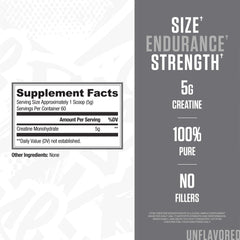 Cuchara con polvo RYSE Creatine Monohydrate destacando textura fina y fácil disolución