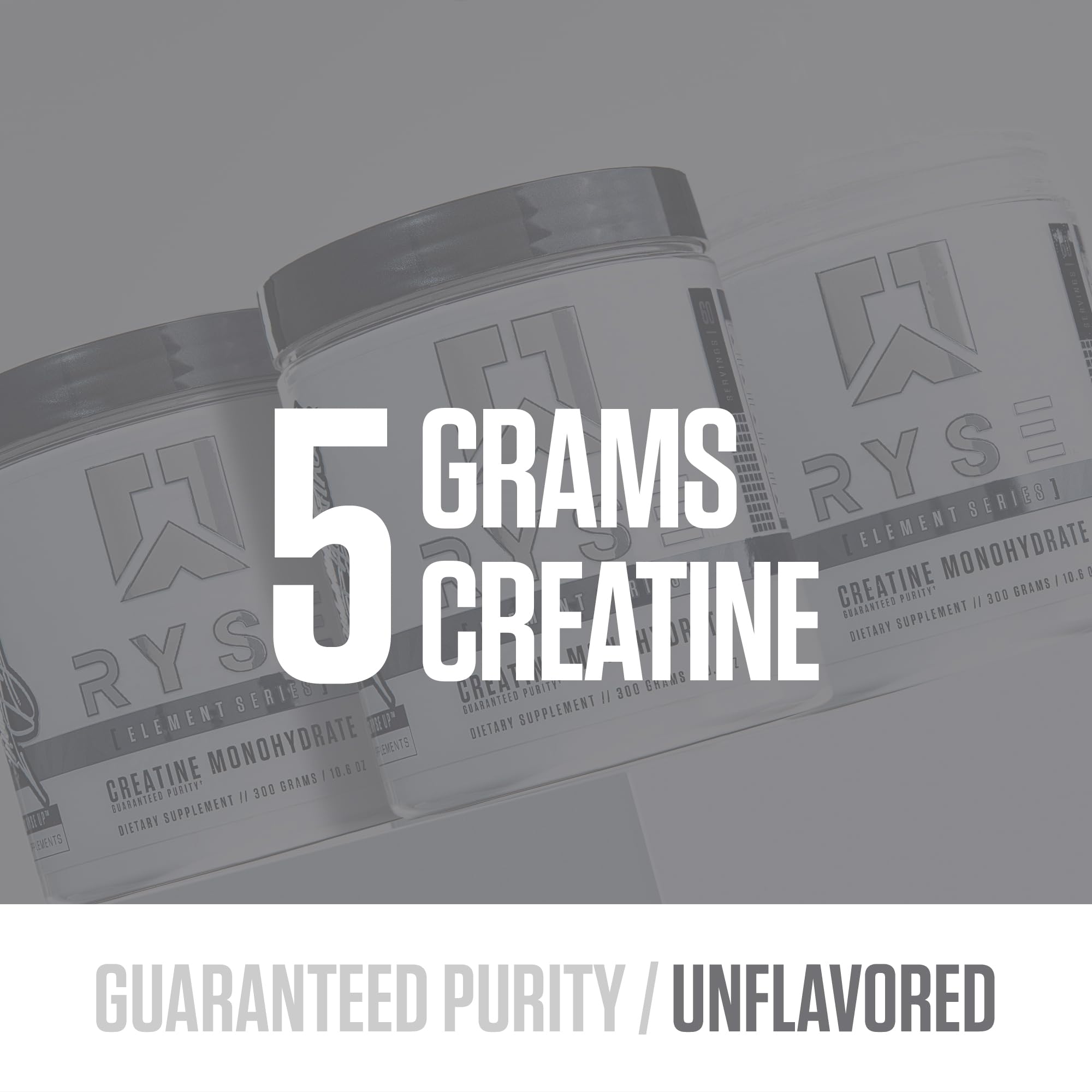 Detalle de textura del polvo RYSE Creatine Monohydrate que evidencia pureza y micronizado