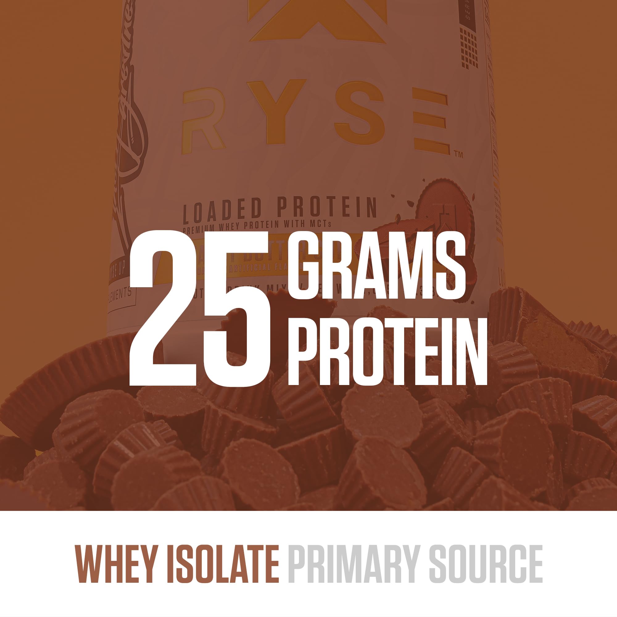 RYSE Up Supplements batido preparado en vaso demostrando mezcla cremosa y energía rápida