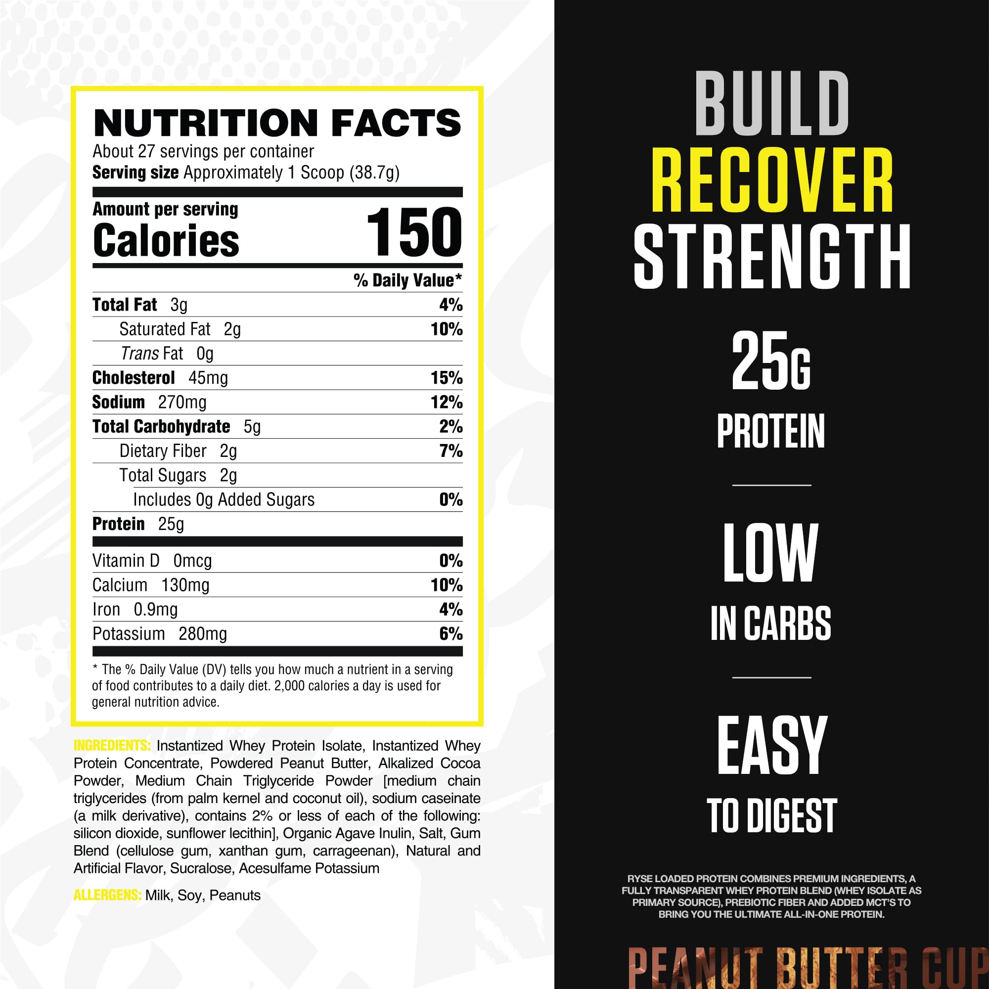 RYSE Up Supplements textura del polvo en primer plano para mezcla suave y sin grumos