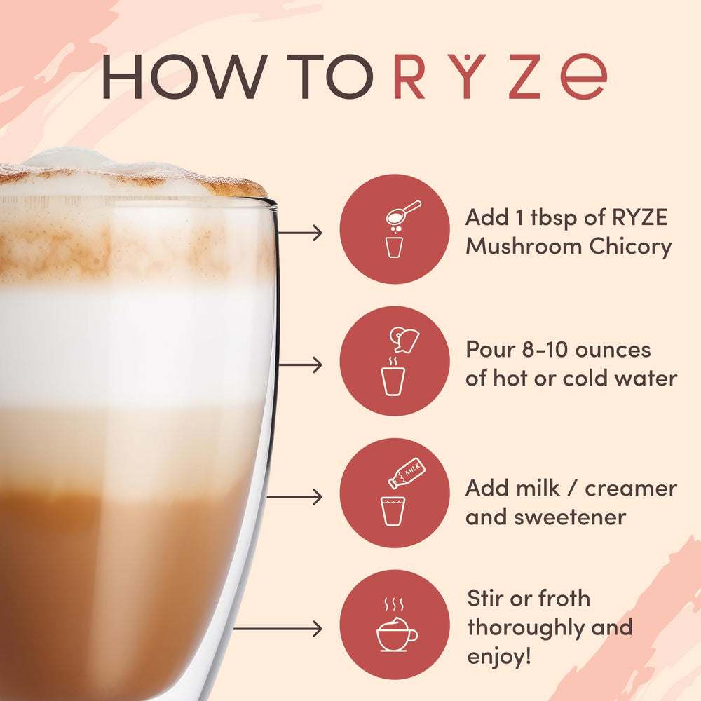 RYZE latte vegetal preparado demostrando versatilidad en recetas