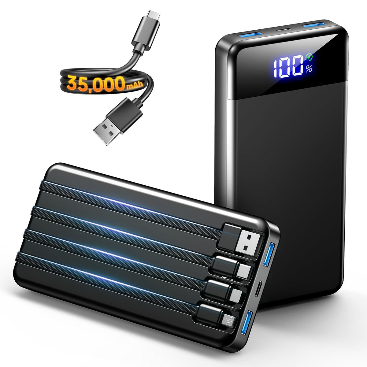 SABANI vista frontal del power bank mostrando diseño compacto y capacidad